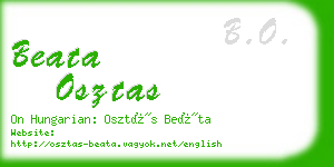 beata osztas business card